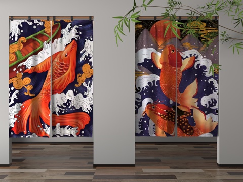  现代门帘3d模型 