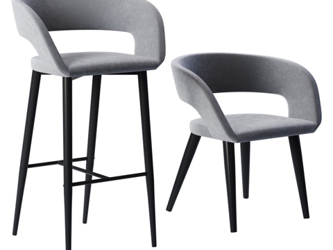  OM拥抱系列餐吧椅3d模型 