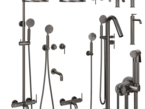  现代简约花洒  花洒  简约花洒 卫生间花洒3d模型 