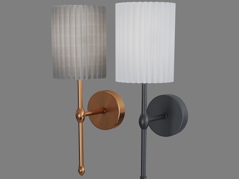  OM 织物灯罩壁灯 Eurosvet 601623d模型 