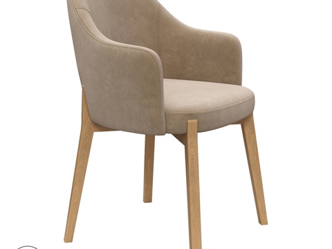  OM ADELAIDA WOOD木质餐椅3d模型 