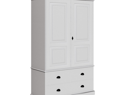  OM 经典款三抽屉衣柜3d模型 