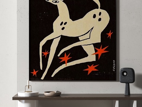  现代，简约，抽象，挂画3d模型 