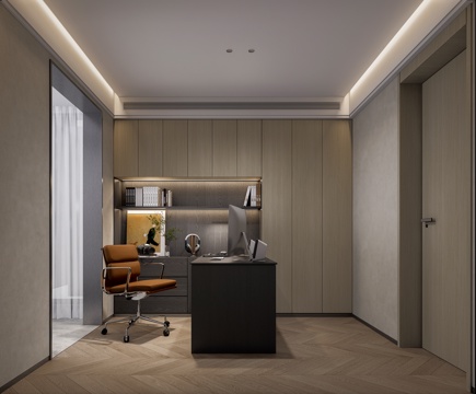 现代风格 书房su模型