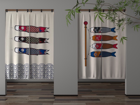  现代门帘3d模型 