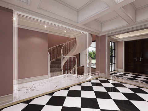  楼梯间简美 旋转楼梯3d模型 