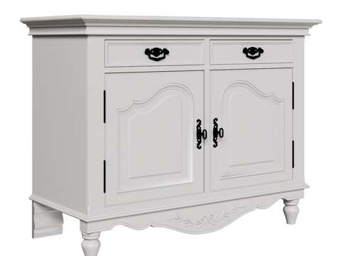  OM 双门双抽屉储物柜3d模型 