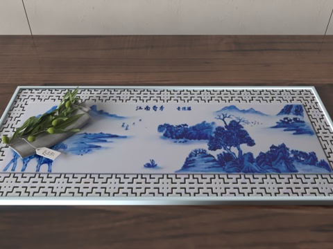  现代茶盘3d模型 