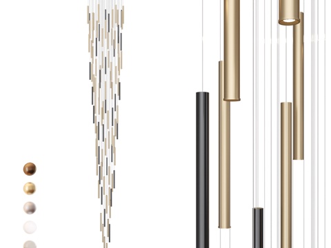  双色吊坠长吊灯 IT-Laser-R3d模型 