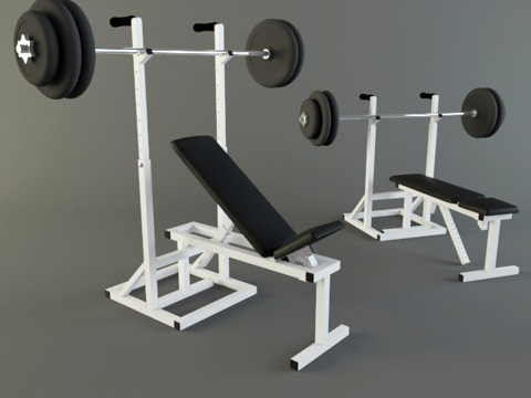  现代健身器材 健身器材 杠铃3d模型 