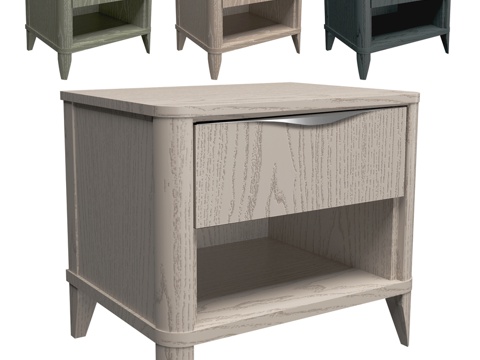  OM 带梅切拉塔抽屉床头柜 425-03 013d模型 