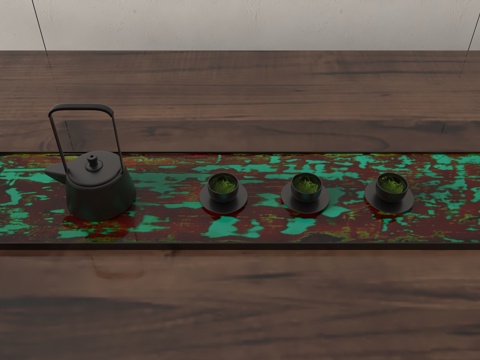  现代茶盘3d模型 