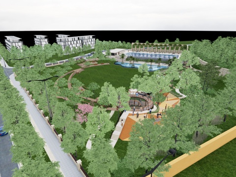 示范区 公园 地产 景观su模型