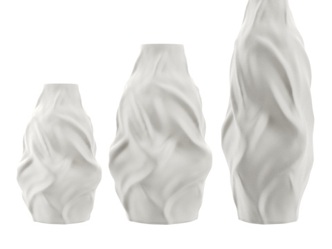  OM_花瓶 干花用 印花艺术款，凸纹，设计款3d模型 