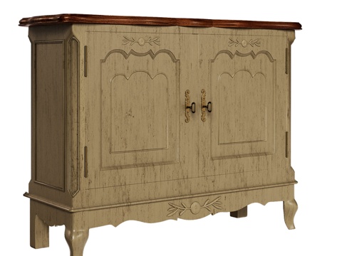  OM经典风格双门餐边柜底柜3d模型 