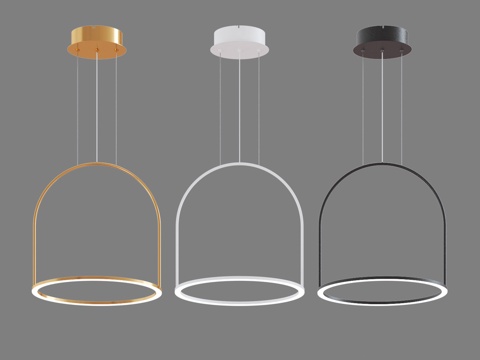 OM可调色温LED吊灯3d模型 