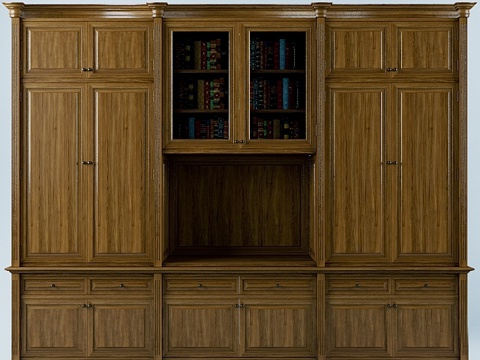  美式储物柜 储物柜3d模型 