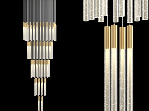  方形底座长吊灯 IT-Laser-Square-C3d模型 