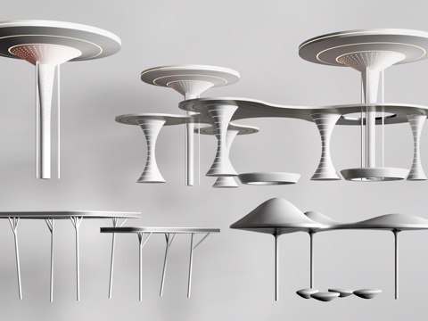 现代景观廊架 景观构筑物 景观小品su模型