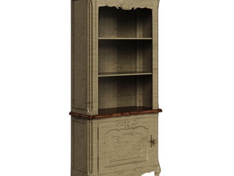  OM 经典风格书柜3d模型 