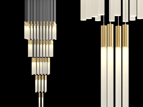  方形底座长吊灯 IT-Laser-Square-C3d模型 