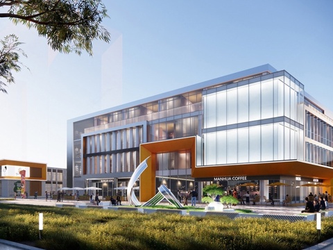 现代办公楼 现代写字楼建筑 商场建筑su模型