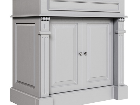  OM 经典风格盥洗柜3d模型 