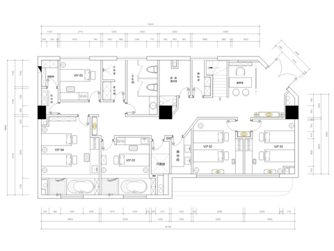 250平 美颜 美容 SPA 养生会所 最新全套施工图cad施工图