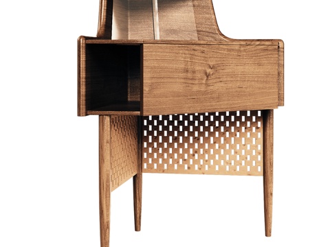  OM中世纪风格玻璃角梳妆台3d模型 