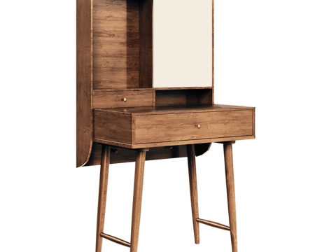  OM中世纪梳妆台（带2抽屉及镜子）3d模型 