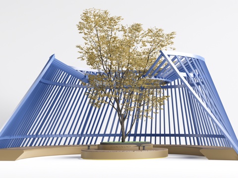 现代景观构筑物 景观构架 景观廊架 景观装置su模型