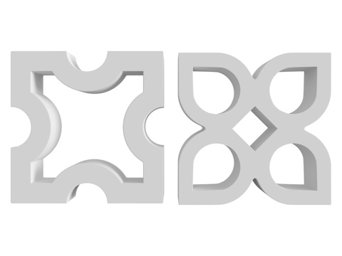  3D装饰板344号与346号3d模型 