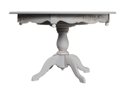  OM经典风格圆形伸缩餐桌3d模型 