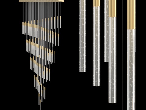  三角形底座长吊灯 IT-Laser-Tria3d模型 