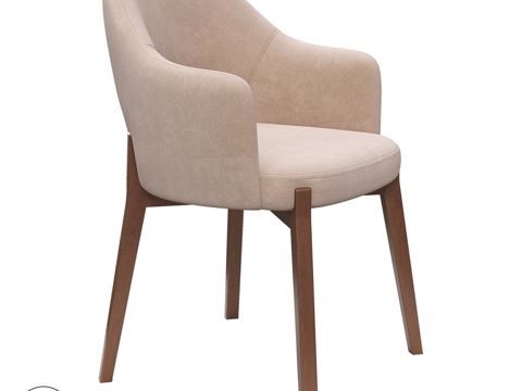 OM椅子ALEXANDRIA木质款3d模型