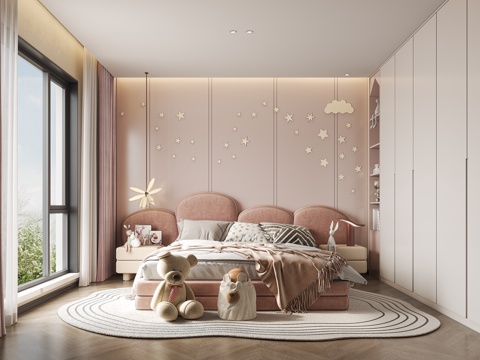  现代女儿房3d模型 