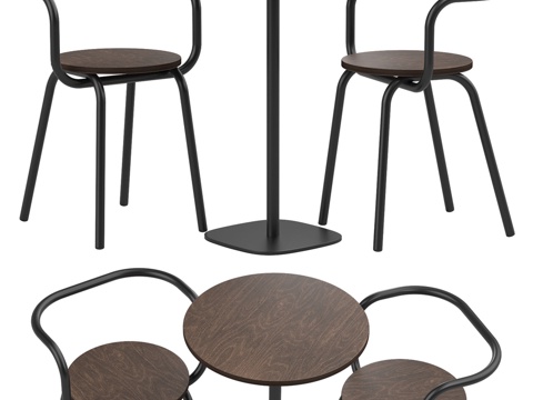  OM 咖啡厅套装：BS450座椅+PS006.4阁楼桌3d模型 