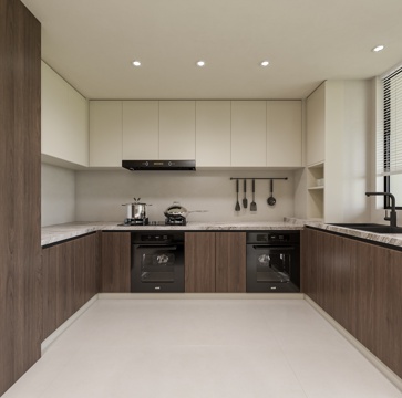  现代中古风简约厨房3d模型 