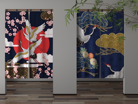  现代门帘3d模型 