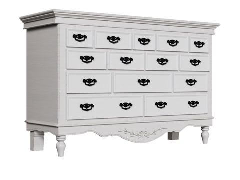  OM经典款十四抽屉梳妆台3d模型 