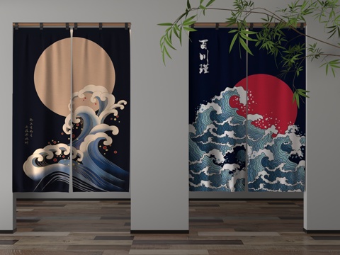 现代门帘3d模型