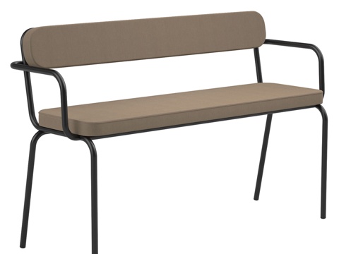  OM 软包长凳，露台家具，咖啡馆阁楼3d模型 