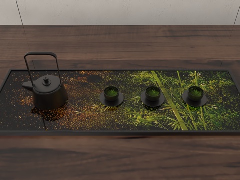  现代茶盘3d模型 
