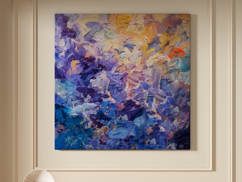  现代，奶油，简约，抽象，挂画3d模型3d模型 