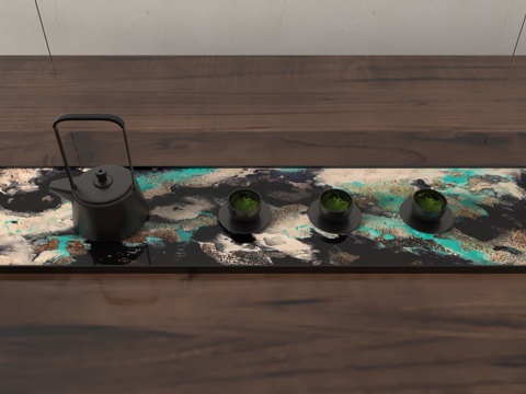  现代茶盘3d模型 