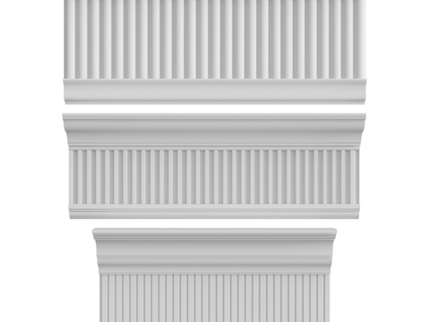  带装饰线的檐口，预制件，编号162，编号3d模型 