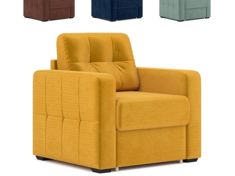 洛科宽扶手沙发床3d模型