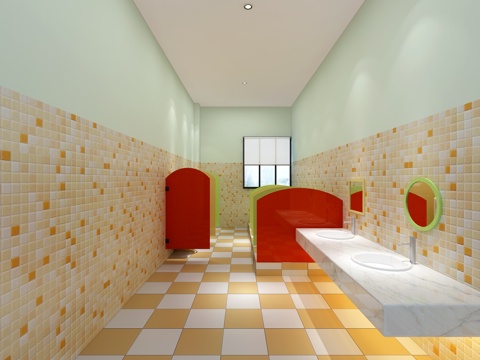  现代儿童卫生间3d模型 