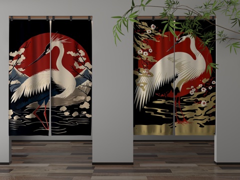  现代门帘3d模型 