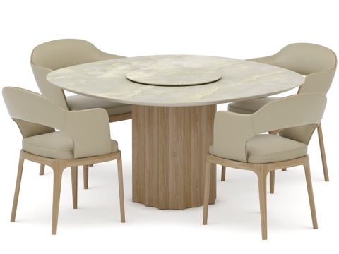  含半椭圆形ST3 160x160餐桌的餐桌组（Oni3d模型 